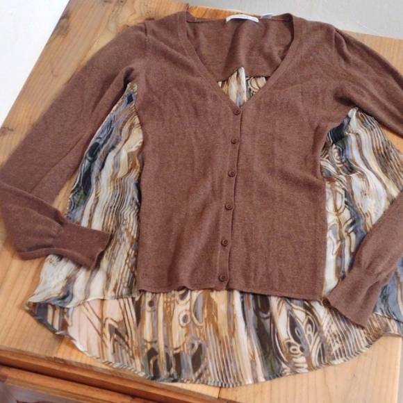 Subtle Luxury Vintage Cashmere Knit Blend Sweater Woven Silk Combo Size S/M - Picture 10 of 12